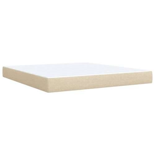 Krevet s oprugama i madracem krem 180x200 cm od tkanine - Krema 180 x 200 cm gumbi Cijena
