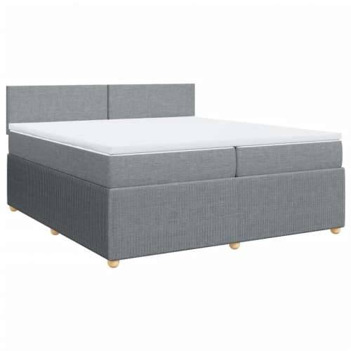 Krevet s oprugama i madracem svjetlosivi 200 x 200cm od tkanine - Svjetlosiva 200 x 200 cm Gladak dizajn Cijena