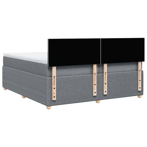 Krevet s oprugama i madracem svjetlosivi 200 x 200cm od tkanine - Svjetlosiva 200 x 200 cm Gladak dizajn Cijena