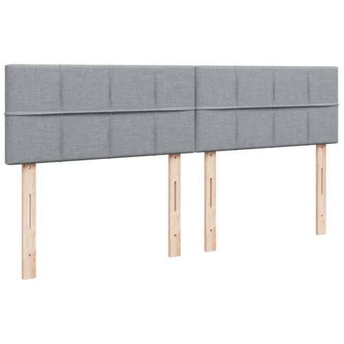 Krevet s oprugama i madracem svjetlosivi 200 x 200cm od tkanine - Svjetlosiva 200 x 200 cm Blok s kvadratima Cijena