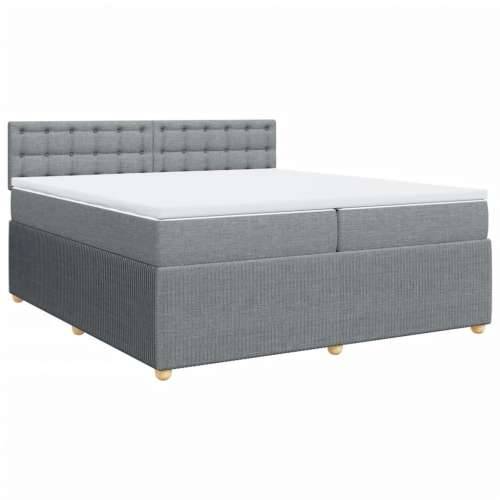 Krevet s oprugama i madracem svjetlosivi 200 x 200cm od tkanine - Svjetlosiva 200 x 200 cm gumbi Cijena