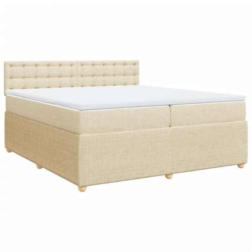 Krevet s oprugama i madracem krem 200 x 200 cm od tkanine Krema 200 x 200 cm gumbi Cijena
