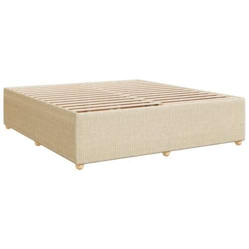 Krevet s oprugama i madracem krem 200 x 200 cm od tkanine Krema 200 x 200 cm gumbi Cijena