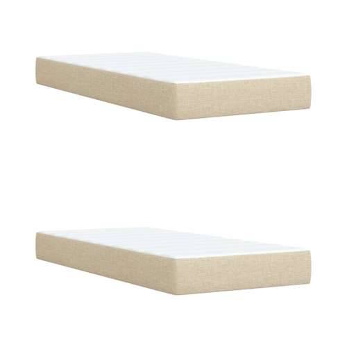 Krevet s oprugama i madracem krem 200 x 200 cm od tkanine Krema 200 x 200 cm gumbi Cijena