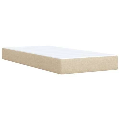 Krevet s oprugama i madracem krem 90 x 200 cm od tkanine - Krema 90 x 200 cm gumbi Cijena
