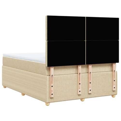 Krevet s oprugama i madracem krem 160x200 cm od tkanine - Krema 160 x 200 cm gumbi Cijena