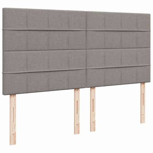 Krevet s oprugama i madracem smeđesivi 180x200 cm tkanina - Sivo-smeđa 180 x 200 cm Blok s kvadratima Cijena
