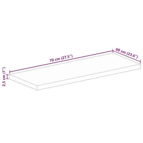 Stolna ploča 70x60x2,5 cm pravokutna od masivnog drva manga - Drvo manga (prirodno) 70 x 60 cm 1 25 mm Cijena