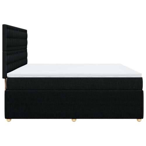 Krevet s oprugama i madracem crni 180x200 cm od tkanine - Crna 180 x 200 cm gumbi Cijena