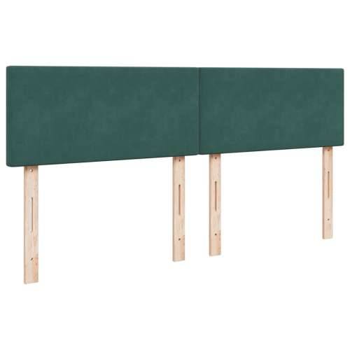 Krevet s oprugama i madracem tamnozeleni 200x200 cm baršunasti - Tamnozelena 200 x 200 cm Gladak dizajn Cijena