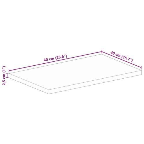 Stolna ploča 60x40x2,5 cm pravokutna od masivnog drva manga - Drvo manga (završna obrada od hrastovine) 60 x 40 cm 1 25 mm Cijena