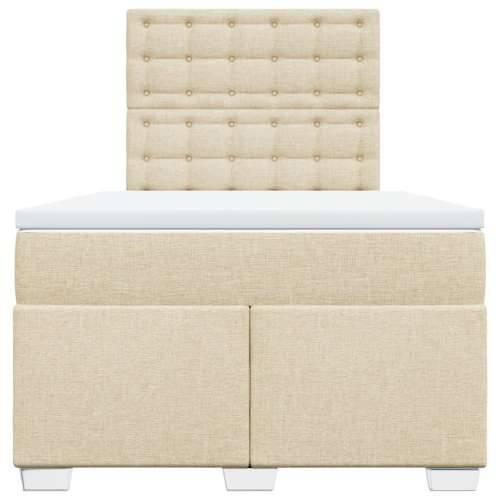 Krevet box spring s madracem krem 120 x 190 cm od tkanine - Krema 120 x 190 cm gumbi Cijena