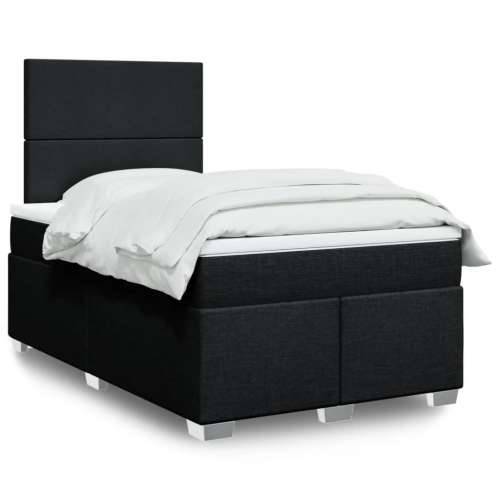 Krevet box spring s madracem crni 120 x 190 cm od tkanine - Crna 120 x 190 cm Gladak dizajn Cijena