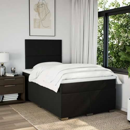Krevet box spring s madracem crni 120 x 190 cm od tkanine - Crna 120 x 190 cm Gladak dizajn Cijena
