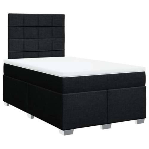 Krevet box spring s madracem crni 120 x 190 cm od tkanine - Crna 120 x 190 cm Blok s kvadratima Cijena