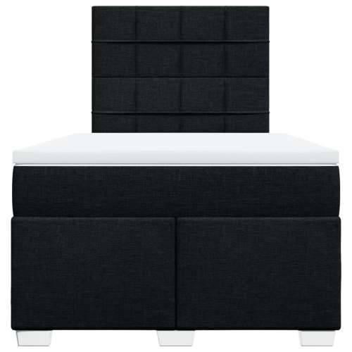 Krevet box spring s madracem crni 120 x 190 cm od tkanine - Crna 120 x 190 cm Blok s kvadratima Cijena