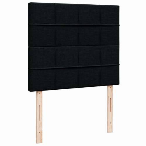 Krevet box spring s madracem crni 120 x 190 cm od tkanine - Crna 120 x 190 cm Blok s kvadratima Cijena