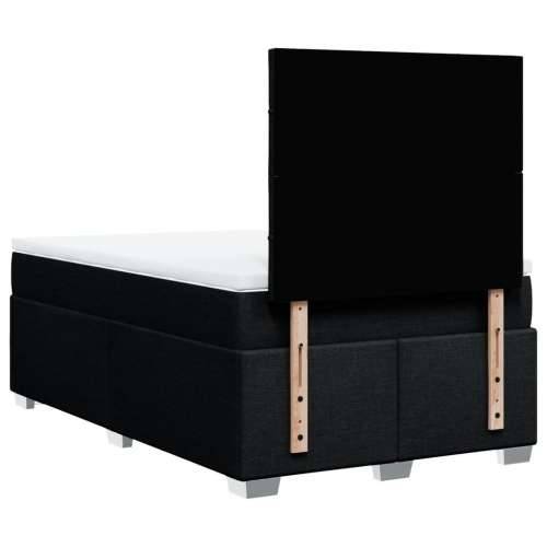 Krevet box spring s madracem crni 120 x 190 cm od tkanine - Crna 120 x 190 cm Blok s kvadratima Cijena