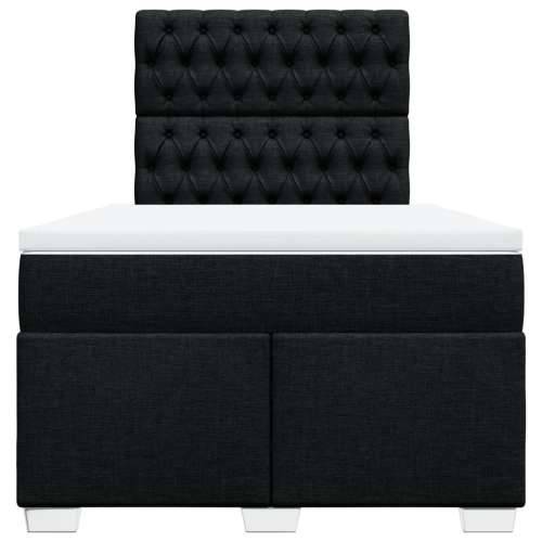 Krevet box spring s madracem crni 120 x 190 cm od tkanine - Crna 120 x 190 cm Dizajn s gumbima Cijena