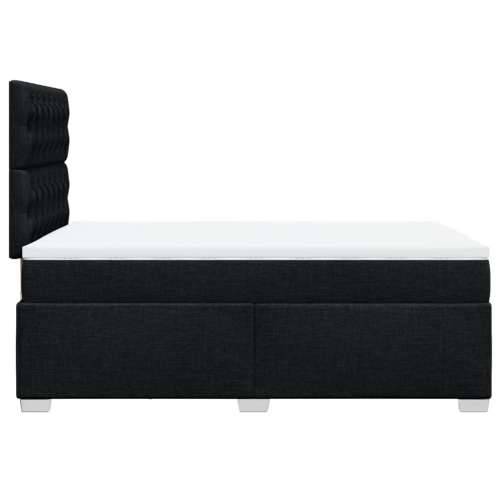 Krevet box spring s madracem crni 120 x 190 cm od tkanine - Crna 120 x 190 cm Dizajn s gumbima Cijena