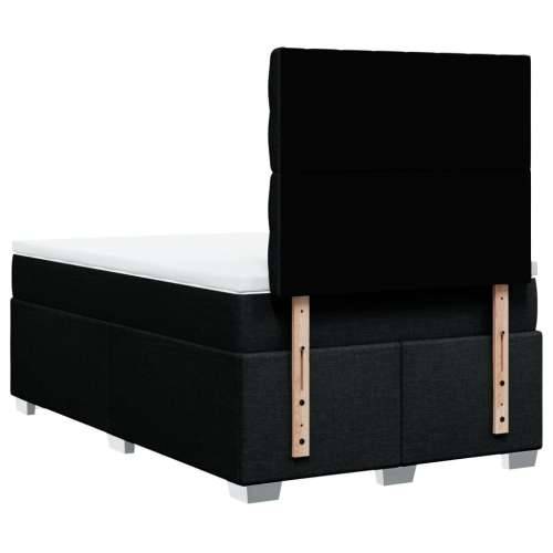 Krevet box spring s madracem crni 120 x 190 cm od tkanine - Crna 120 x 190 cm Dizajn s gumbima Cijena