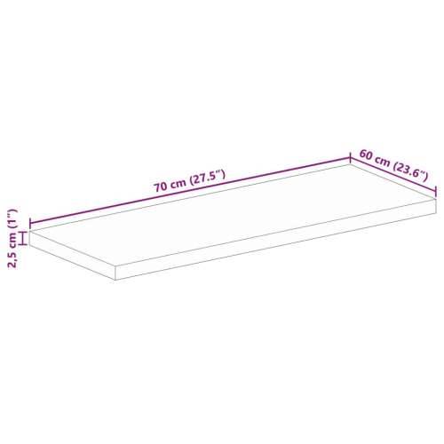 Stolna ploča 70x60x2,5 cm pravokutna od masivnog drva manga - Drvo manga (završna obrada od hrastovine) 70 x 60 cm 1 25 mm Cijena