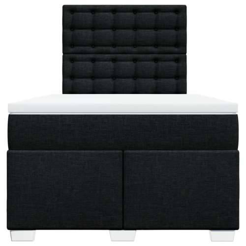 Krevet box spring s madracem crni 120 x 190 cm od tkanine - Crna 120 x 190 cm gumbi Cijena