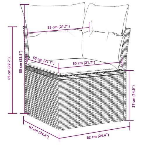 Vrtna garnitura - 7-dijelni set vrtnih sofa svjetlosivi od poliratana - Svjetlosiva 1 Cijena
