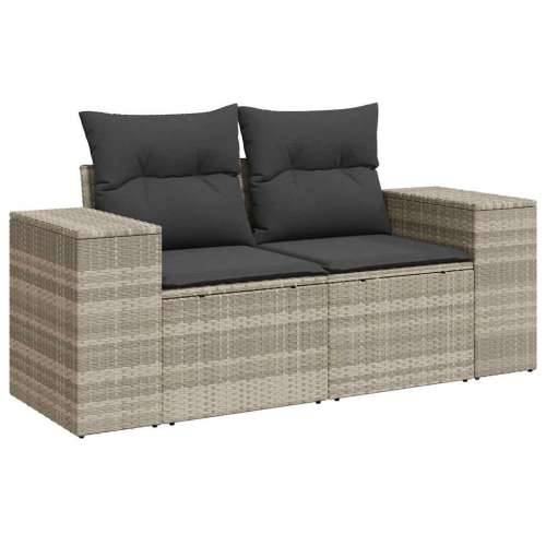 Vrtna garnitura - 9-dijelni set vrtnih sofa od poliratana s jastucima svjetlosivi - Svjetlosiva Bez stola 1 Cijena