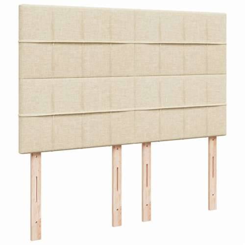 Krevet s oprugama i madracem krem 140x200 cm od tkanine - Krema 140 x 200 cm Blok s kvadratima Cijena