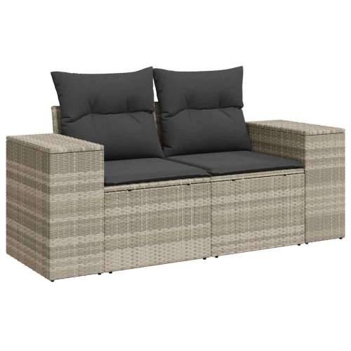 Vrtna garnitura - 6-dijelni set vrtnih sofa od poliratana s jastucima svjetlosivi - Svjetlosiva Sa stolom 1 Cijena