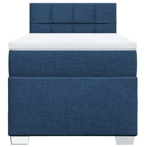 Krevet s oprugama i madracem plavi 80x200 cm od tkanine - Plava 80 x 200 cm Blok s kvadratima Cijena