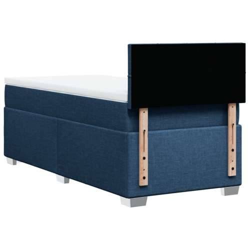 Krevet s oprugama i madracem plavi 80x200 cm od tkanine - Plava 80 x 200 cm Blok s kvadratima Cijena
