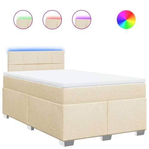 Krevet box spring s madracem krem 120 x 190 cm od tkanine - Krema 120 x 190 cm Blok s kvadratima Cijena