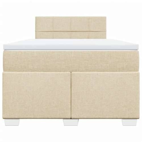 Krevet box spring s madracem krem 120 x 190 cm od tkanine - Krema 120 x 190 cm Blok s kvadratima Cijena