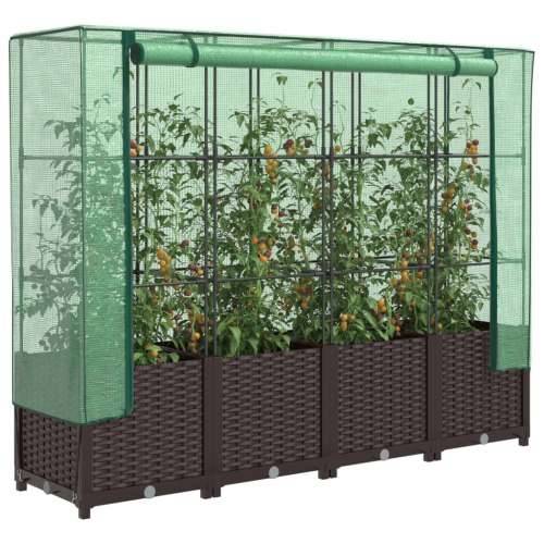 Povišena gredica s pokrovom za staklenik 160 x 40 x 138 cm - Smeđa 160 x 40 x 138 cm 1 Cijena