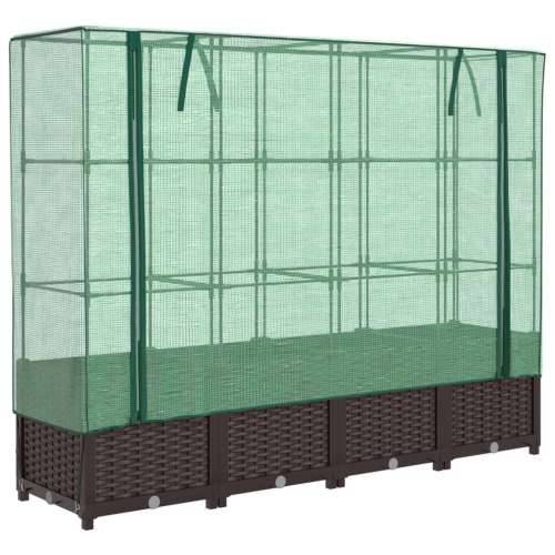 Povišena gredica s pokrovom za staklenik 160 x 40 x 138 cm - Smeđa 160 x 40 x 138 cm 1 Cijena