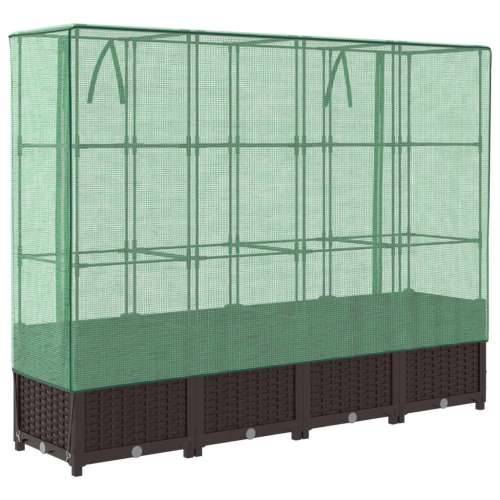 Povišena gredica s pokrovom za staklenik 160 x 40 x 138 cm - Smeđa 160 x 40 x 138 cm 1 Cijena