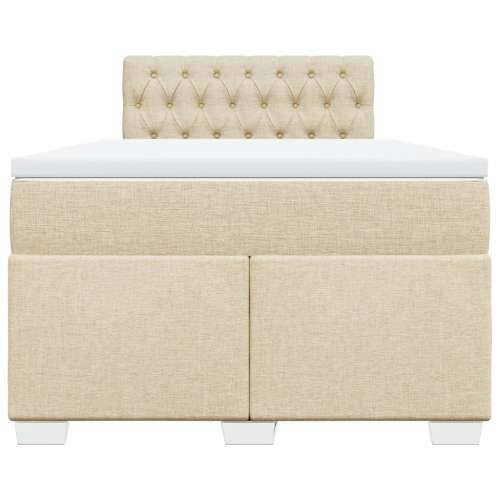 Krevet box spring s madracem krem 120 x 190 cm od tkanine - Krema 120 x 190 cm Dizajn s gumbima Cijena