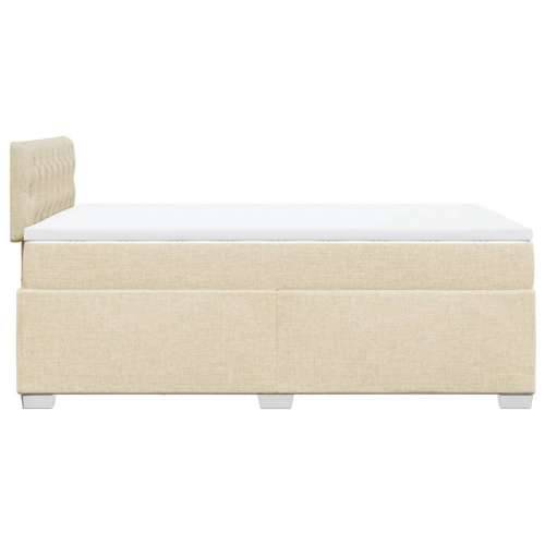 Krevet box spring s madracem krem 120 x 190 cm od tkanine - Krema 120 x 190 cm Dizajn s gumbima Cijena