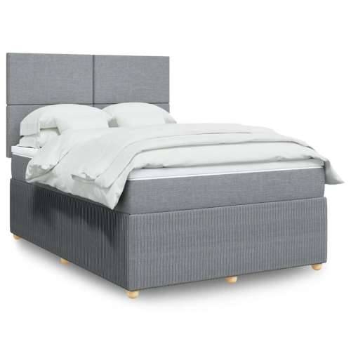 Krevet box spring s madracem svjetlosiva 160x200 cm tkanina - Svjetlosiva 160 x 200 cm Gladak dizajn Cijena