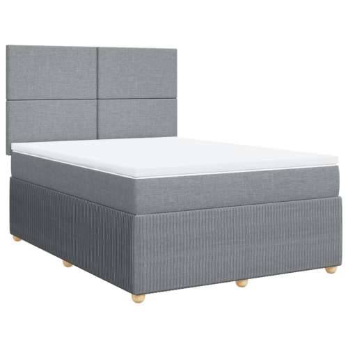 Krevet box spring s madracem svjetlosiva 160x200 cm tkanina - Svjetlosiva 160 x 200 cm Gladak dizajn Cijena