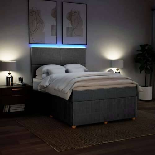 Krevet box spring s madracem svjetlosiva 160x200 cm tkanina - Svjetlosiva 160 x 200 cm Gladak dizajn Cijena