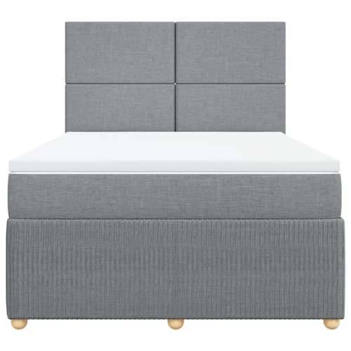 Krevet box spring s madracem svjetlosiva 160x200 cm tkanina - Svjetlosiva 160 x 200 cm Gladak dizajn Cijena