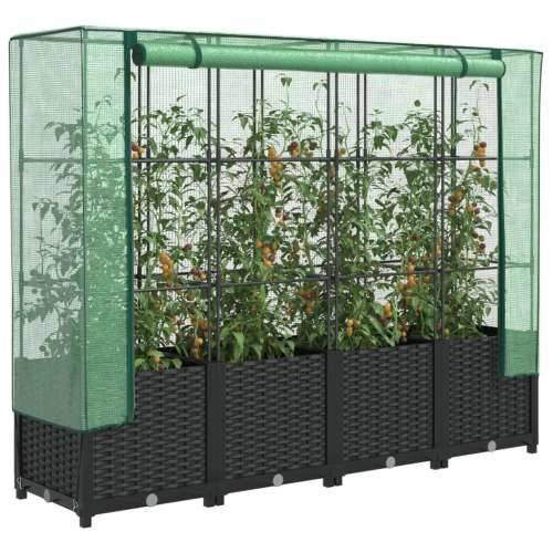 Povišena gredica s pokrovom za staklenik 160 x 40 x 138 cm - Crna 160 x 40 x 138 cm 1 Cijena