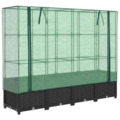 Povišena gredica s pokrovom za staklenik 160 x 40 x 138 cm - Crna 160 x 40 x 138 cm 1 Cijena