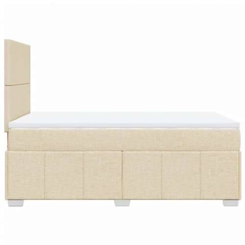 Krevet s oprugama i madracem krem 120 x 200 cm od tkanine - Krema 120 x 200 cm Gladak dizajn Cijena