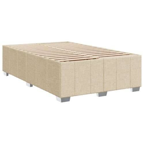 Krevet s oprugama i madracem krem 120 x 200 cm od tkanine - Krema 120 x 200 cm Gladak dizajn Cijena