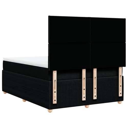 Krevet s oprugama i madracem crni 160x200 cm od tkanine - Crna 160 x 200 cm Gladak dizajn Cijena