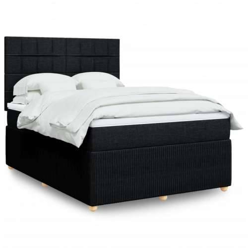 Krevet s oprugama i madracem crni 160x200 cm od tkanine - Crna 160 x 200 cm Blok s kvadratima Cijena